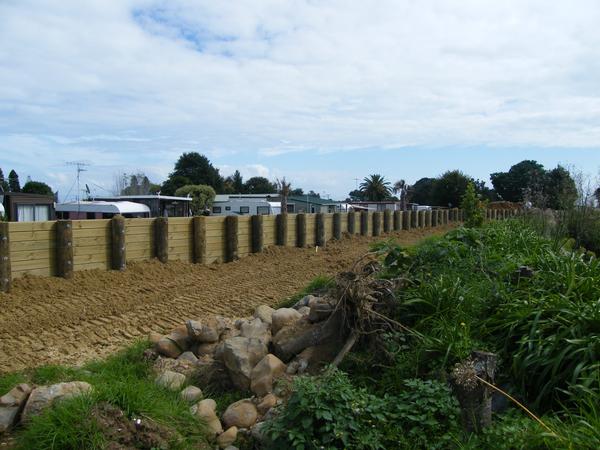 work undertaken since February 2011 on flood protection work underway at Te Puru